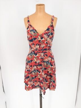 RRL Ralph Lauren Hawaiian Print Cotton Mini Dress Tropical Womens Size 2